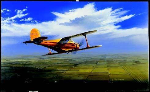 Aviation Art Wichita Classic Buckland Beech Staggerwing: A shape admired for generations, the Beech Staggerwing has become known as the epitome of the classic personal airplane. The Staggerwing's performance rivaled that of military fighters of its day. Thi