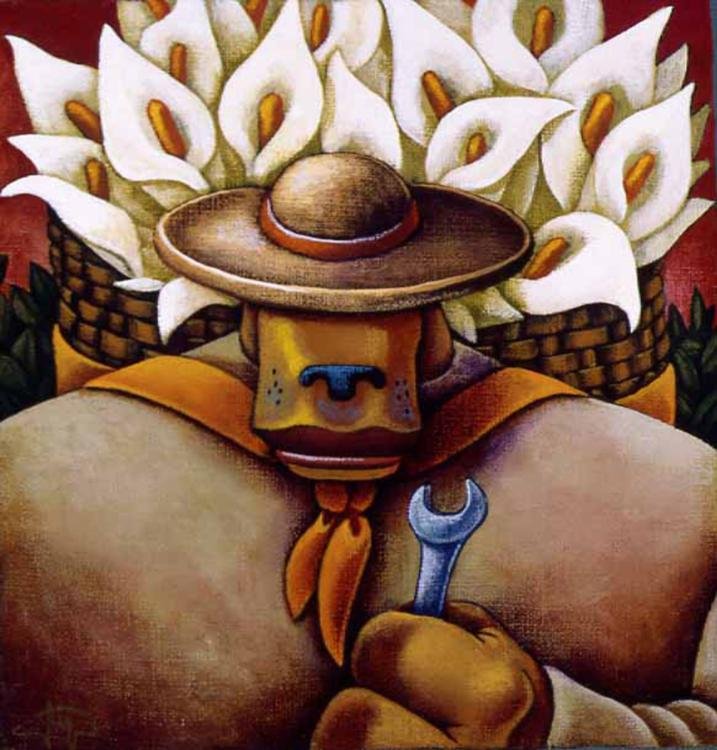 Markus Pierson 'COYOTE PORTRAIT OF RIVERA' Canvas: Artist: Markus PiersonTitle: Coyote Portrait of RiveraMedium: Canvas SerigraphOrientation: verticalImage Size: 10 x 11.5 inchesPaper Size: 10 x 11.5 inchesEdition Size: 175: Signed by the artist, indi