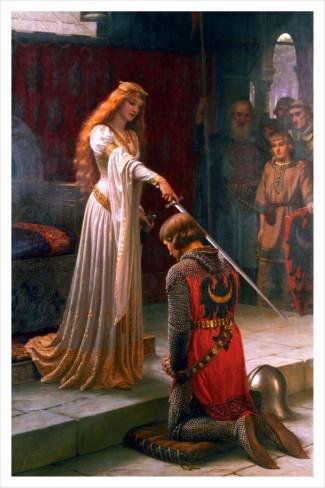 Edward Blair Leighton Art Print The Accolade: Artist: Edward Blair LeightonTitle: The AccoladeMedium: Lithograph on paper * Size of paper: 18 x 27 inches Publisher: Bruce TelekyDate: 1998Condition: Excellent