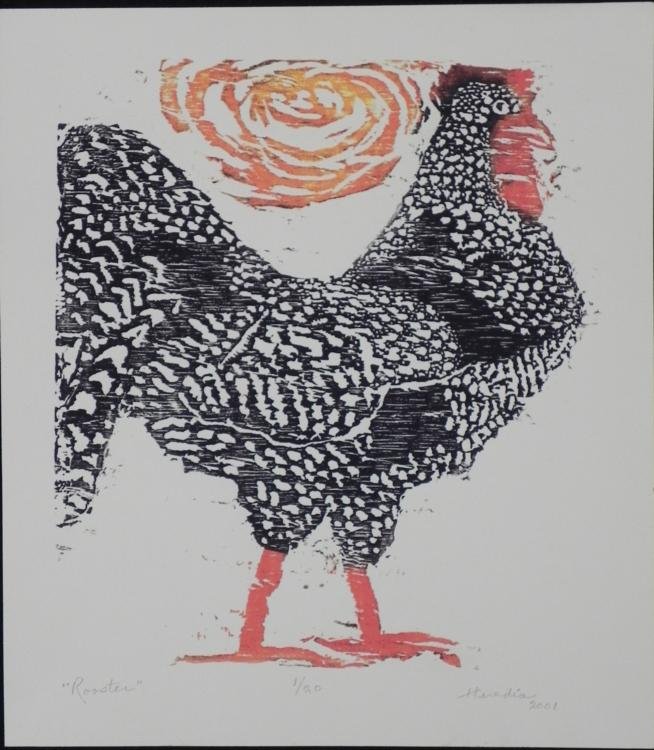 Betty Snyder Rees Rooster Original Signed Numberd Print