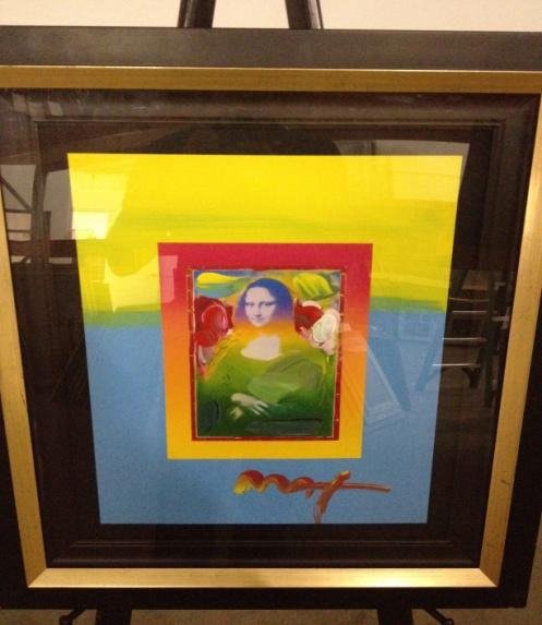 Peter Max Original Painting Over Serigraph -Mona Lisa