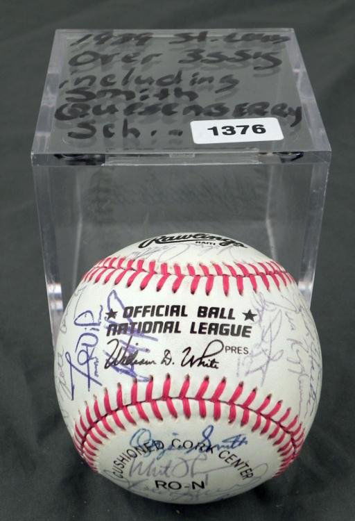 1989 St. Louis Cardinals Team Autographed Baseball