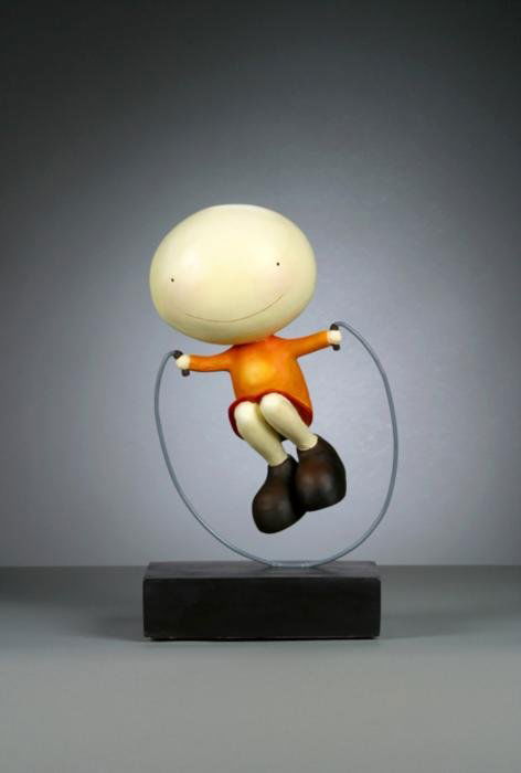 Mackenzie Thorpe 'Skipping' Painted Cast resin: Artist: Mackenzie Thorpe Title: Skipping Medium: Hand-Painted Cast resin Sculpture: 13h x 8.75w x 4.5d Base: 2.25h x 8.25w x 6d Edition: 395 Arabic Biography * Internationally renowned artist Mackenzi
