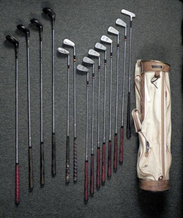 14 Golf Clubs Irons Woods Vintage MacGregor Tourney