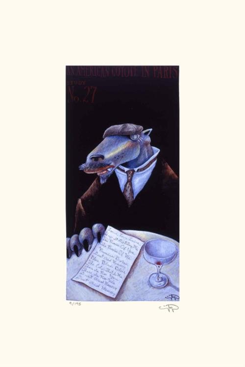 Markus Pierson 'AMERICAN COYOTE IN PARIS NO. 27': Artist: Markus PiersonTitle: American Coyote in Paris No. 27Medium: Photolitho on PaperOrientation: verticalImage Size: 4.5 x 9 inchesPaper Size: 9.5 x 14.5 inchesEdition Size: 195: Signed by the arti