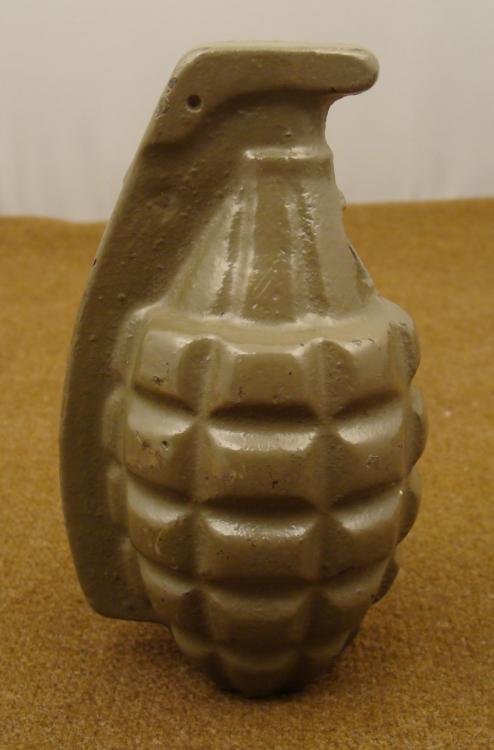 WWII ERA ARMY PRACTICE GRENADE-INERT-HEAVY CAST METAL: WWII ERA ARMY PRACTICE GRENADE-INERT-HEAVY CAST METAL * SAME *