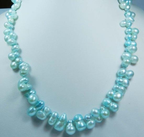 Double Strand Tahitian Blue mother of pearl necklace 1: Double Strand Tahitian Blue mother of pearl necklace 18~ MWF1125