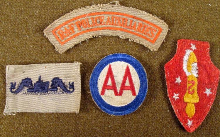 WWII ERA U.S. PATCHES-2ND MARINE DIV-ARMY AIRFORCE RAF: WWII ERA U.S. PATCHES-2ND MARINE DIV-ARMY AIRFORCE-RAF POLICE AUX-NAVY SUB OFFICER * * NICE COLLECTION OF PATCHES