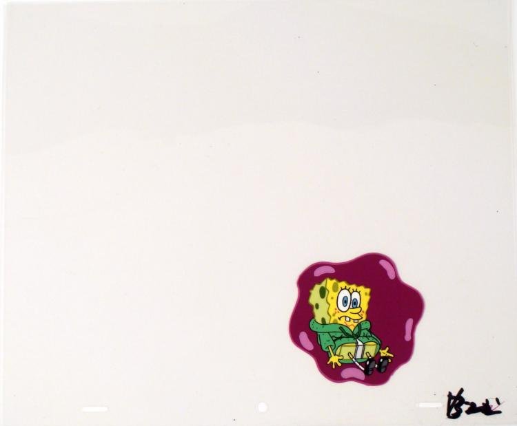 Original Shock and Awe Cel Art Spongebob Animation: This original animation cel is from the Nickelodeon TV show SpongeBob Squarepants. The story takes place under the deep blue sea in Bikini Bottom, where SpongeBob resides. Sp