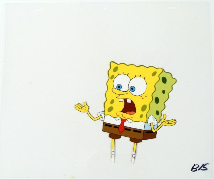 Animation Spongebob Wasn't Me Art Cel Original: This original animation cel is from the Nickelodeon TV show SpongeBob Squarepants. The story takes place under the deep blue sea in Bikini Bottom, where SpongeBob resides. Sp