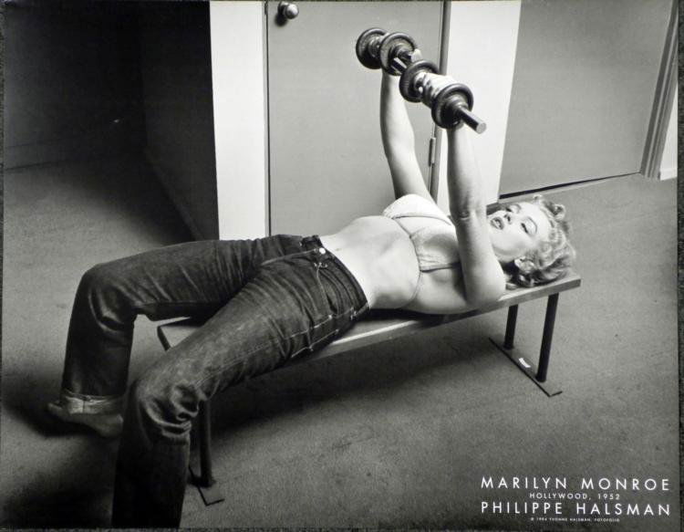 Marilyn Monroe Philippe Halsman Print Lifting Weights