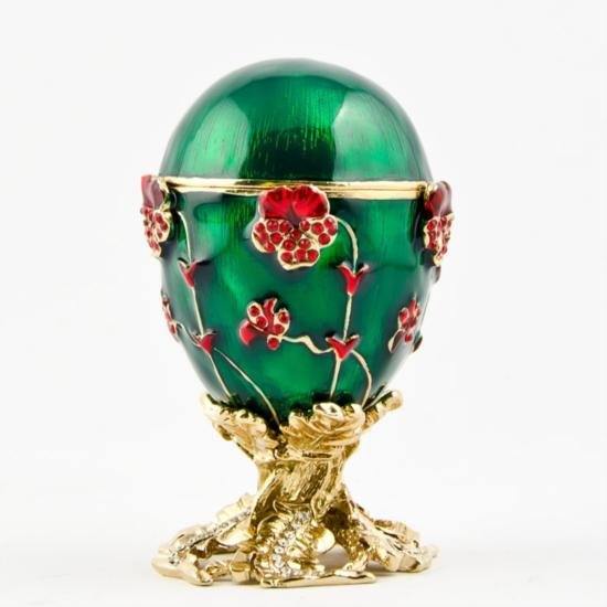 Faberge Pansy Egg: Faberge Pansy Egg. Material: Pewter, Enamel. Dimensions: 2.5in (H) X 1.5in (D)