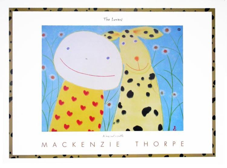 Mackenzie Thorpe 'THE LOVERS' Lithograph: Artist: Mackenzie ThorpeTitle: The LoversMedium: Lithograph on PaperOrientation: horizontalImage Size: 29.25 x 21.25 inchesPaper Size: 32 x 24 inchesEdition Size: open: Biography * Internationally ren