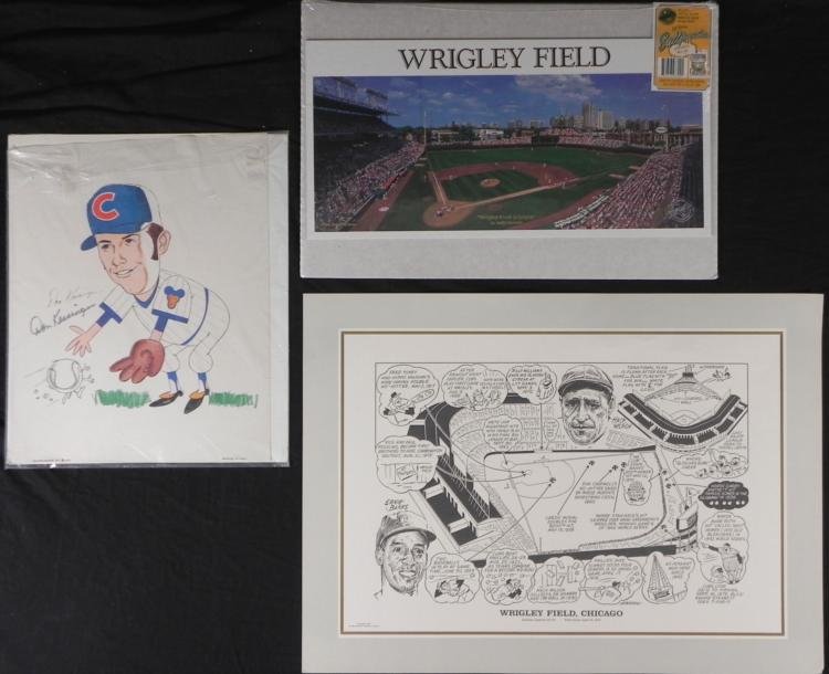 Chicago Cubs Memorabilia Signed Kessinger Wrigley Field: Chicago Cubs Memorabilia Collection Signed Kessinger Wrigley Field * 1972 Chicago Cubs Cartoon Signed Don Kessinger Print * Size: 11" x 14"Condition: Very good * Wrigley Field, Chicago First Game Apri