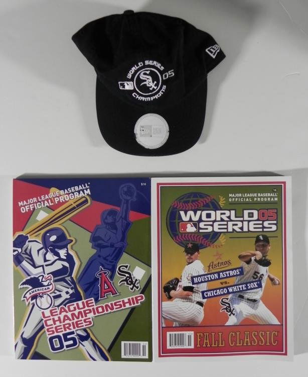 2005 White Sox American World Series Programs And Hat: 2005 White Sox American League World Series Champs Programs & New Era Cap * 2005 Official Major League Baseball American League Championship Series Program2005 Official Major League Baseball World