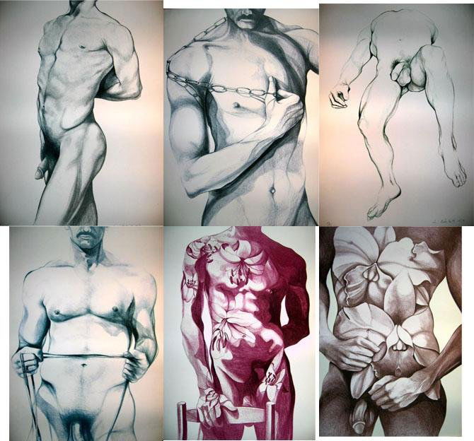 6 Lowell Nesbitt Signed Art Prints Set Gay Nudes 1979: Set of 6 art prints portraying gay nudes. * Artist: Lowell NesbittSignature: Signed by the artistEdition: NumberedMedium: Lithograph on paperYear: 1979Size: 19" x 24" Condition: ExcellentBiography: *