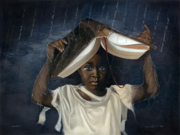 Edwin Lester: Sheltered: Artist: Edwin Lester * Title: ShelteredMedium: Oil * Full size: 30 x 40 inches * Image size: 30 x 40 inchesBiography * Edwin Lester is aself taught artist from Philadelphia who has taken the ethnic ar