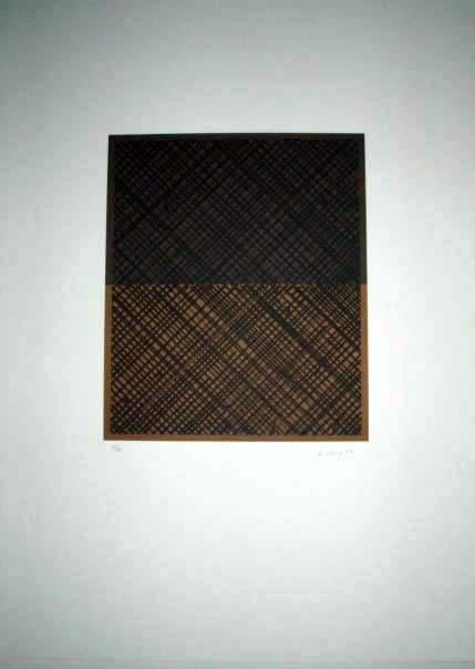 Ed Moses Signed LE Art Print Double Trac: This is a cross hatched patterned print. * Artist: Ed MosesSignature: Signed by the artistTitle: "Double Trac"Medium: Lithograph on paperSize: 30" x 22" Edition: Limited, numberedCondition: Excellent