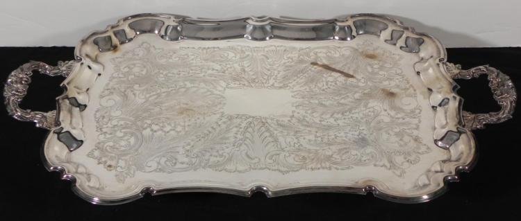 Lehman Bros. Large Silver Plated Electric Warming Tray: This is a silver plated warming tray made by Lehman Bros. Silverware Corp. It has not been tested, as it needs a cord to plug in, but it appears to be in very good condiiton, with minor stains. The fl