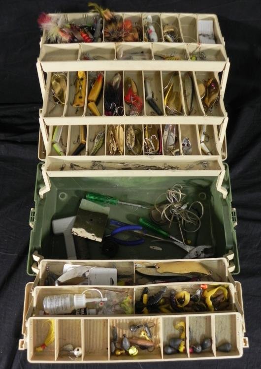 Various Fishing Equipment Baits, Lures, Line, Hooks