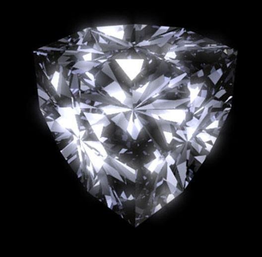 Bianco 4 Carat Trillion Cut Diamond: Bianco 4 Carat Trillion Cut Diamond. bianco is the mark for high quality crystallographically isometric gems that correlate, in some ways to Moissanite. An extremely rare gem, discovered in me