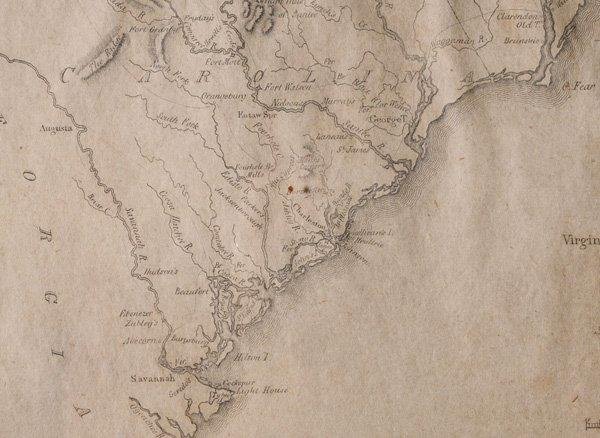 Revolutionary War Map of the Southeast US