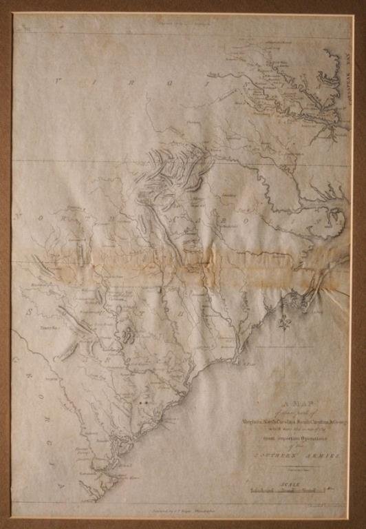 Revolutionary War Map of the Southeast US - 3