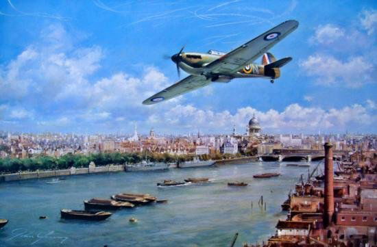 Weekend Warrior John Young RAF Hurricane L/E: In 1925 a group of London "men about town" formed a Reserve Squadron of light bombers flying from Hendon. Nine years later the unit was re-quipped with fighters. Known as the "Weekend Warriors" the pi
