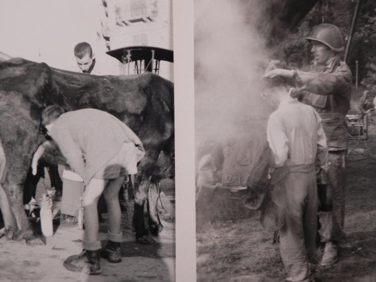 1945 GERMANY PHOTOGRAPH WAR TIME WAITING FOR MILK - 2