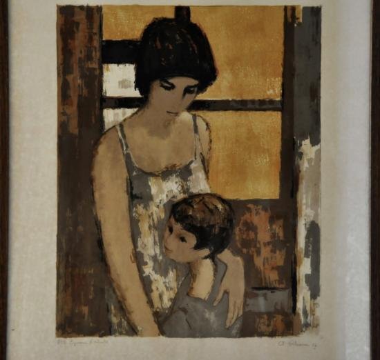 André Plisson b.1929 author's Lithograph 1/25. Sig: André Plisson b.1929 author's Lithograph 1/25. Hand- signed and dated.23 3/8" x 19 ¾" framed size.Good, framed. Private collection