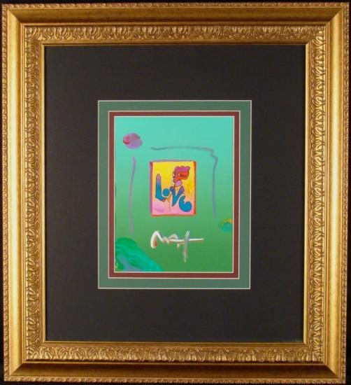 Peter Max Original LE SN Print Painting Profile In Love: In this original Peter Max painting, the visionary artist has given his well known "Love" image a splash of color and expression. Vivid brushstrokes project a warm and bright feeling. * Artist: Peter