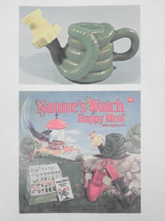 Nature's Watch Happy Meal Store Promo Kit MIB: This rare McDonald's Happy Meal promotion introduced children to gardening. This kit was made as a promotional restaurant display. It is in mint condition in the original packagles, and still sealed i