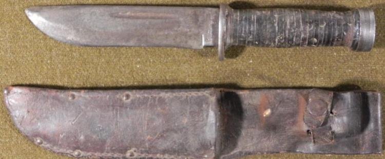 WWII US CATTARAUGUS 225Q COMBAT FIGHTING KNIFE W/SHEATH: WWII US CATTARAUGUS 225Q COMBAT FIGHTING KNIFE W/SHEATH-ORIGINAL * NICE WWII USED IN COMBAT SURVIVAL KNIFE-LEATHER WASHER GRIP & ORIGINAL LEATHER SHEATH. 10 1/2" WITH 6" BLADE. * *