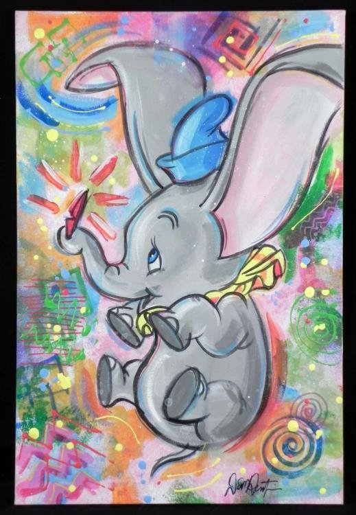 Dick Duerrstein Original Art Painting Dumbo Pop Art