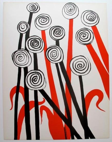 JOYS OF THE NEOPHITE 1972 Lithograph Alexander Calder: This is a lithograph titled "JOYS OF THE NEOPHITE" by Alexander Calder. Beautiful art piece on extra thick paper with gorgeous vibrant colors. Sheet measures 25.5" x 19.5". Published in 1972 by XXE in