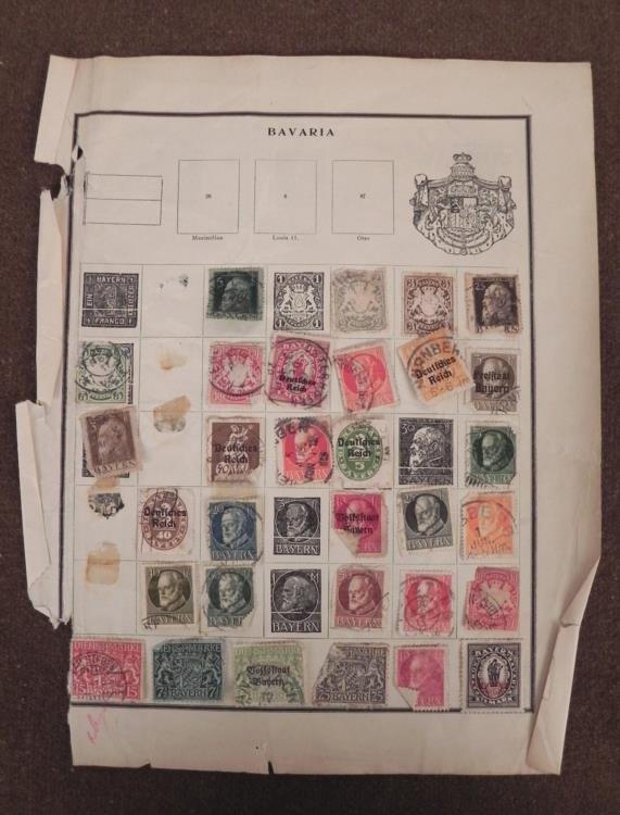 PAGE OF OLD BAVARIAN STAMPS PRE-WWII: PAGE OF OLD BAVARIAN STAMPS * PRE-WWII *