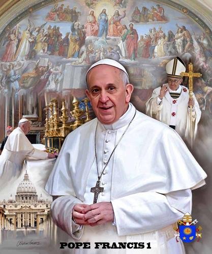 Wishum Gregory Pope Francis I Portrait Print: Artist: Wishum GregoryTitle: Pope Francis IMedium: Print on paper * Paper: 24 x 20 Condition: Excellent