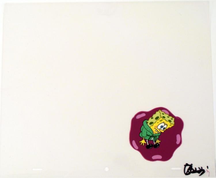 Cel Original Art No Escape Animation Spongebob: This original animation cel is from the Nickelodeon TV show SpongeBob Squarepants. The story takes place under the deep blue sea in Bikini Bottom, where SpongeBob resides. Sp