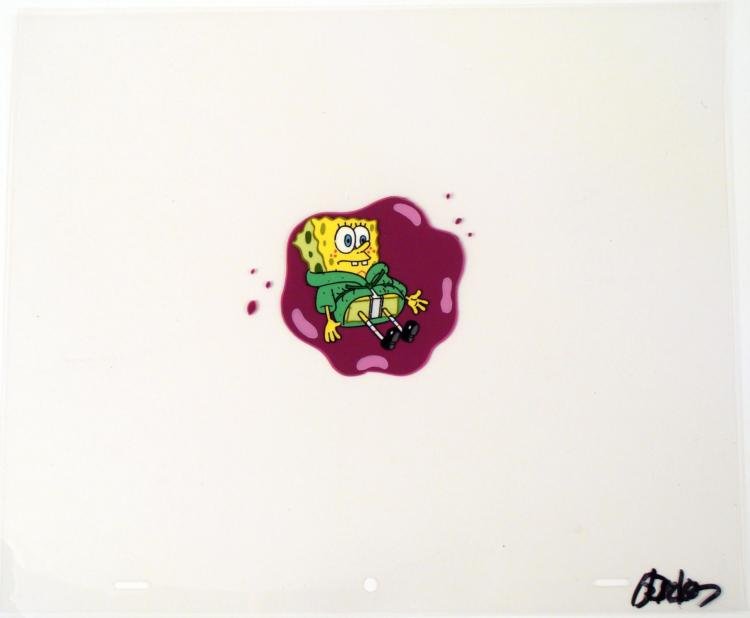 Caught in a Pickle Cel Art Spongebob Animation Original: This original animation cel is from the Nickelodeon TV show SpongeBob Squarepants. The story takes place under the deep blue sea in Bikini Bottom, where SpongeBob resides. Sp