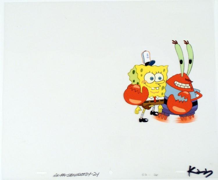 Boots Original Animation Cel SpongeBob Art Mr Krabs: This original animation cel is from the Nickelodeon TV show SpongeBob Squarepants. The story takes place under the deep blue sea in Bikini Bottom, where SpongeBob resides. Sp