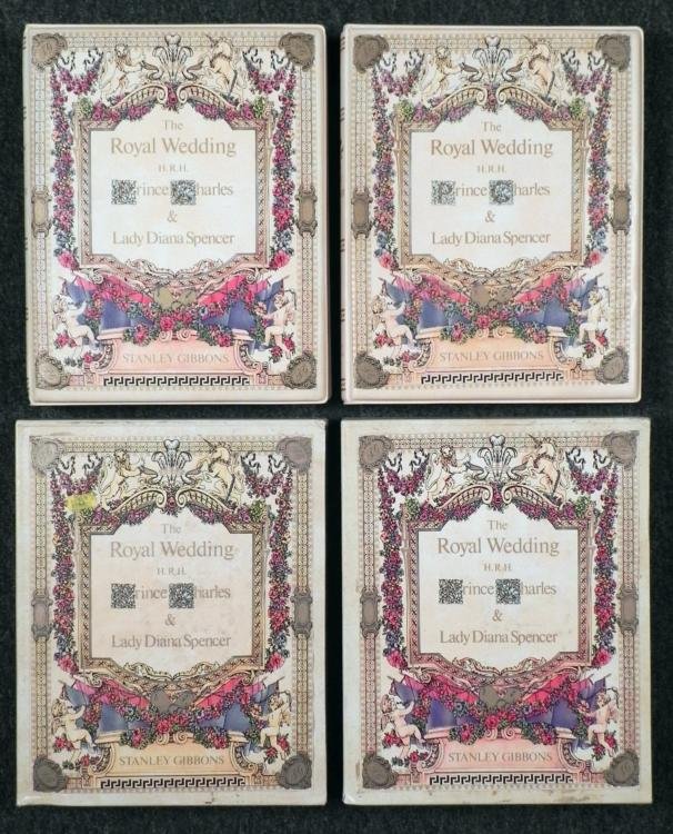 2 Royal Wedding Charles & Lady Diana Full Stamp Albums: These two albums were made in 1981 to commemorate the The Royal Wedding of Prince Charles and Lady Diana. Each stock book has an elegant padded front cover, and measure 10 x 13 inches. The albums cont
