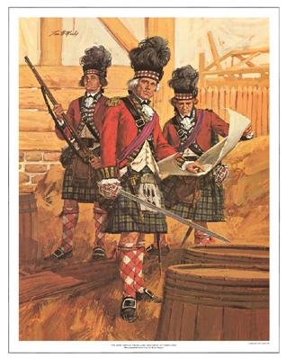 Tom McNeely Print 42nd Royal Highland Regiment of Foot: This art print portrays the Scottish infantry regiment in the British Army who fought against General Washington in the American Revolution. * * Artist: Tom McNeely * Signature: In the plate * Title: 