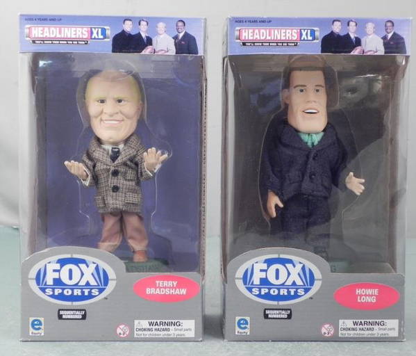 2 Bobbleheads NFL Fox Terry Bradshaw, Howie Long Jan 01, 2014