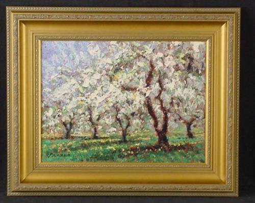 Framed Sammoun MORNING IN MAY Landscape Art Canvas: This luscious Impressionistic landscape by well-known Lebanese born artist Samir Sammoun offers the collector of contemporary art all of the richness and depth of an original painting at the cost of a