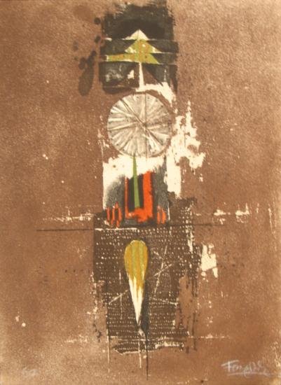 Johnny Friedlaender Fine Art LE PRINT Yvan Goll 1973: Yvan Goll,the etching and aquatint print by master printmaker Johnny Friedlaender offered here, commemorates the bi-lingual French / German poet Yvan Goll. Friedlander's dynamic, intimate print joins 