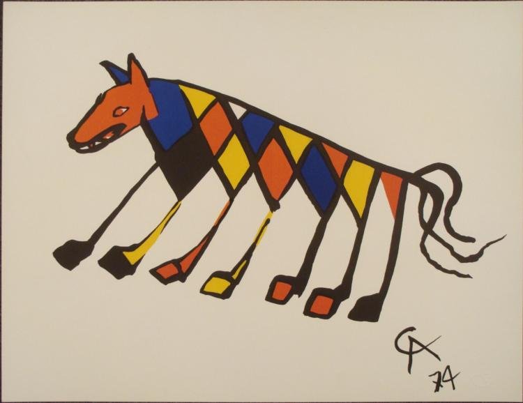 Alexander Calder : Beastie Art Print: This seven legged creature is cow or horse, or perhaps something else from Calder's fancifull imagination. Artist: Alexander Calder Title: Beastie Image Size: 20 x 26 inches. Paper Size: 20 x 26 inche