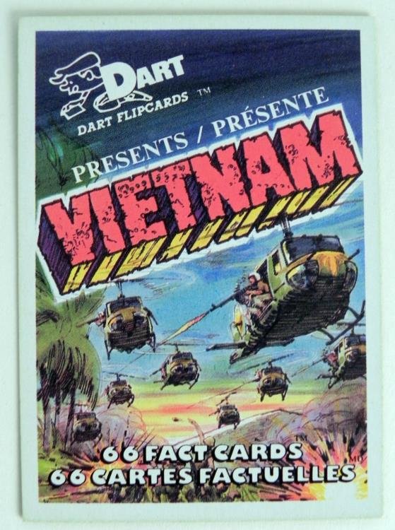 2 SETS OF VINTAGE "VIET NAM" WAR FACT TRADING CARDS: 2 SETS OF VINTAGE "VIET NAM" WAR FACT TRADING CARDS--APPROX 84 CARDS -1988 CANADA-DART FLIPCARDS