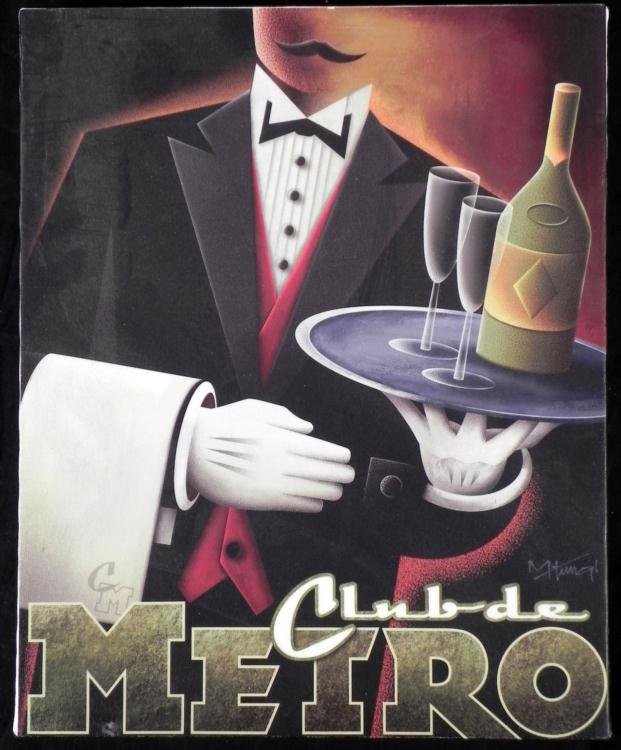 Michael L. Kungl Art Deco Print on Canvas Club de Metro: This is one exclusive club, and their service is super suave.Artist: Michael L. Kungl Title: Club de MetroMedium: Print on canvas, stretched on board Size: 11 1/4" x 14" Condition: ExcellentBiographyC