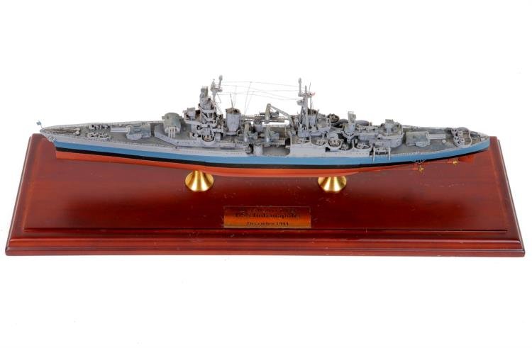 CA-35 Heavy Cruiser USS Indianapolis Model Ship WWII: CA-35 Heavy Cruiser USS Indianapolis Model Ship WWIIModel ship Measures 3.75" h x 1.75" w x 15" l Wonderful condition ready for your collection.