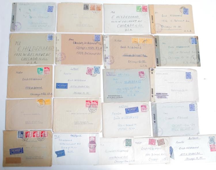 Lot of 21 Letters Different Berlin WWII Military Zones: Lot of 21 Authentic Letters from Different Berlin WWII Military ZonesLetters were written and mailed between 1937 and 1943 from Alfred Buch, a US soldier fighting overseas during World War 2. These we